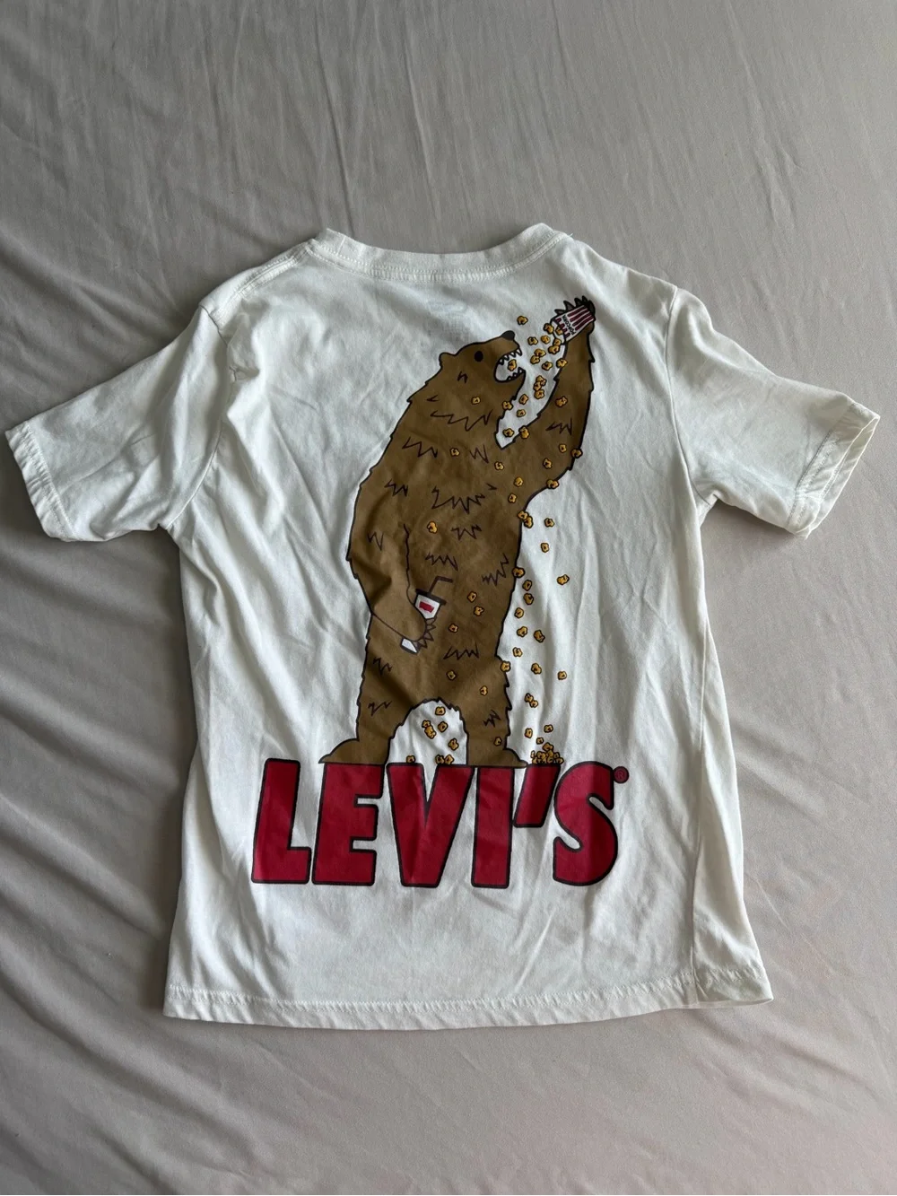Levi's Kids Popcorn Bear Graphic Short Sleeve T-Shirt (S)